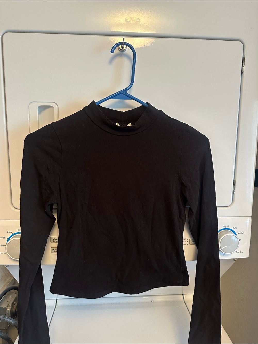 Bozzolo Black Long-Sleeve Mock Neck Top